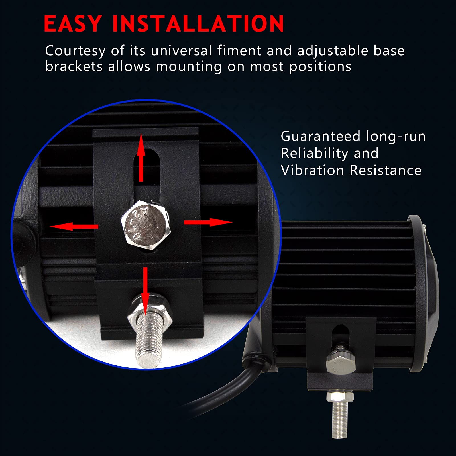 Willpower 10 Pieces 18W 4 inch LED Work Light Bar Spot Driving Fog Lamps for Truck Car ATV SUV 4X4 Vehicle Truck Driving Lamp (4 in Spot) - Image 4