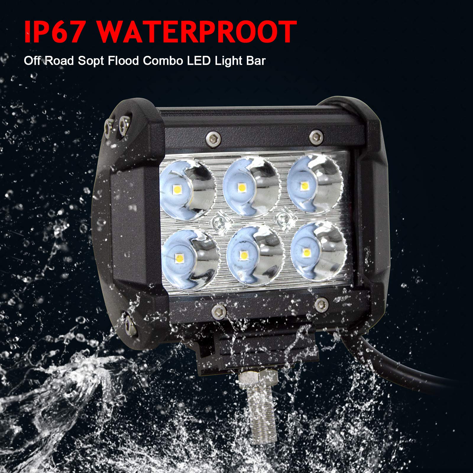 Willpower 10 Pieces 18W 4 inch LED Work Light Bar Spot Driving Fog Lamps for Truck Car ATV SUV 4X4 Vehicle Truck Driving Lamp (4 in Spot) - Image 6