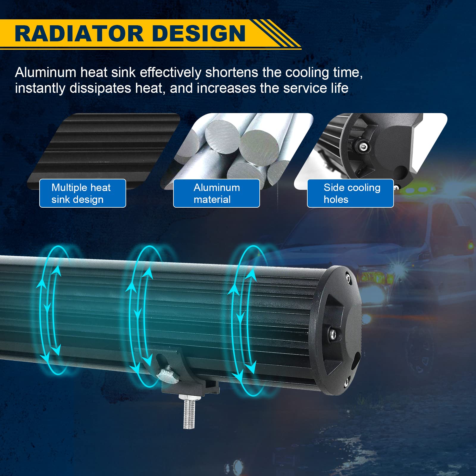 Willpower 15 inch 390W LED Light Bar 4 Row Spot Flood Combo Beam Off Road Lights Work Light with Wiring Harness for Jeep Trucks SUV ATV UTV Boat Lights, 12V 24V Waterproof - Image 5