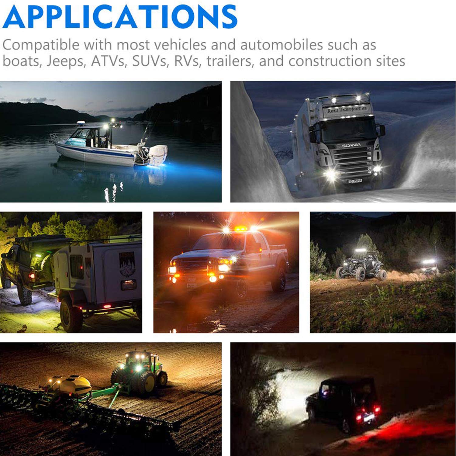 Willpower 12 inch 180W LED Light Bar Triple Row Spot Flood Combo Beam Off Road Driving Lights Waterproof Work Light for Jeep Trucks SUV ATV UTV Boat Lights, 12V 24V - Image 8