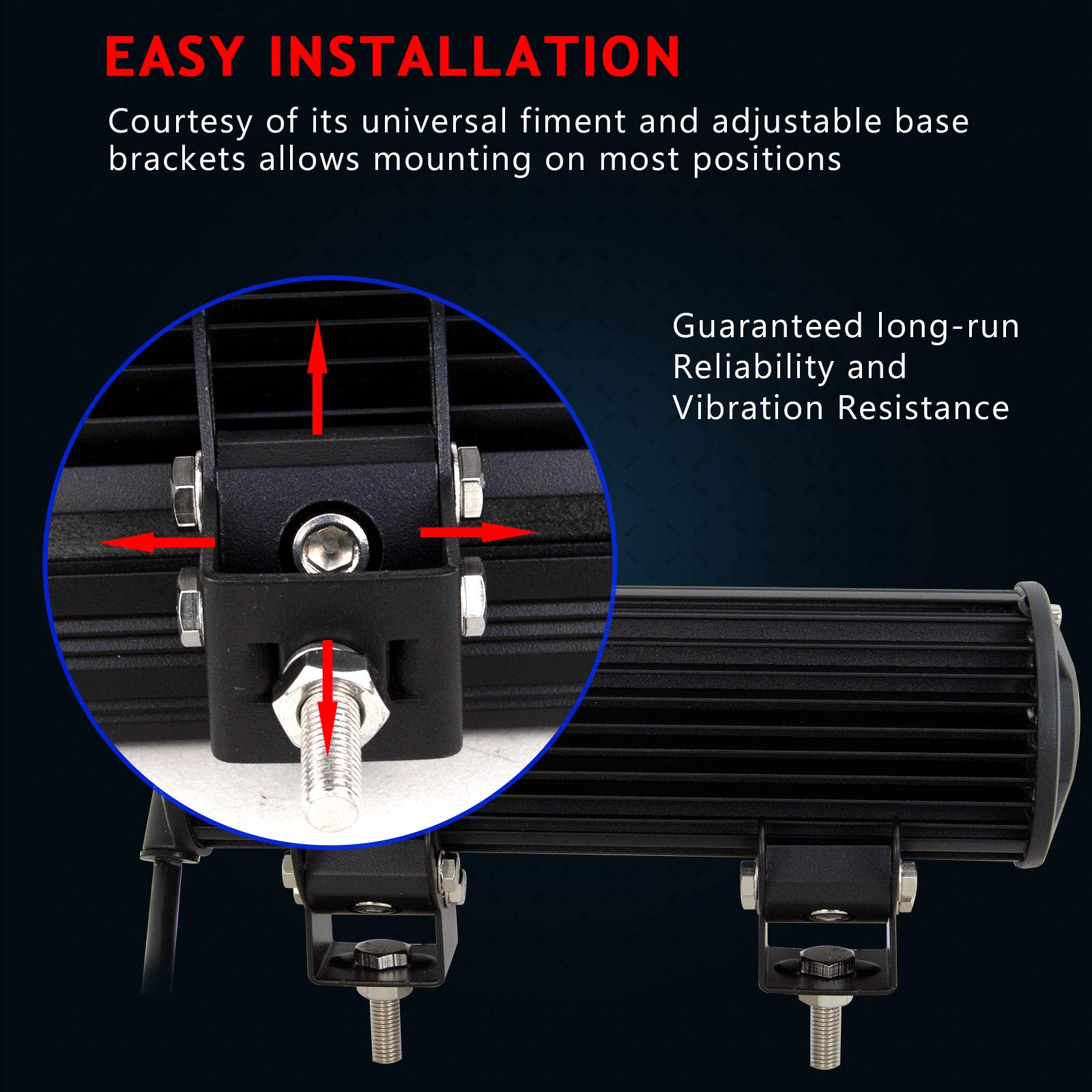 Willpower 12 inch 72W Spot Flood Combo LED Work Light Bar for Truck Car ATV SUV 4X4 Jeep Truck Driving Lamp (72W,Combo) - Image 5