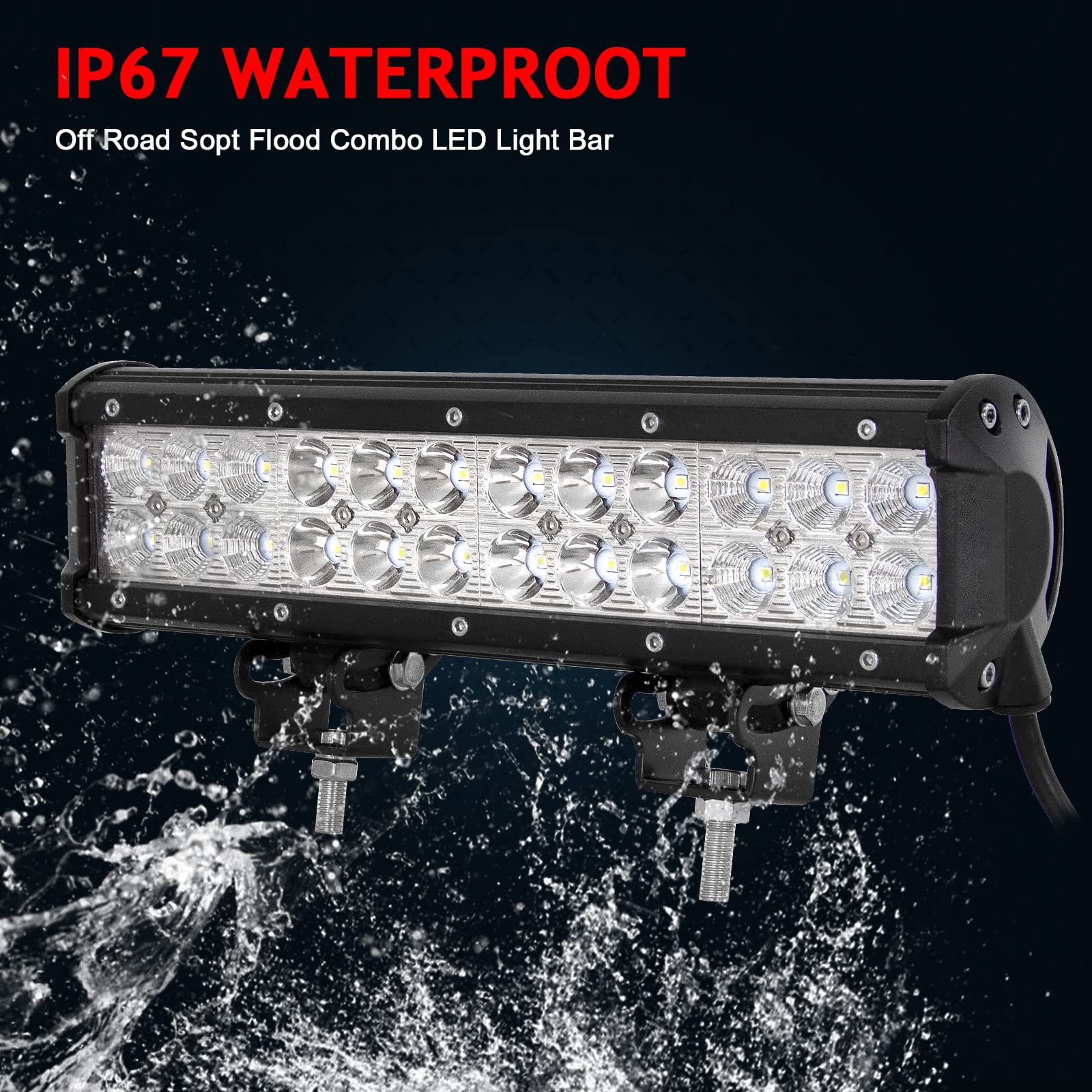 Willpower 12 inch 72W Spot Flood Combo LED Work Light Bar for Truck Car ATV SUV 4X4 Jeep Truck Driving Lamp (72W,Combo) - Image 6