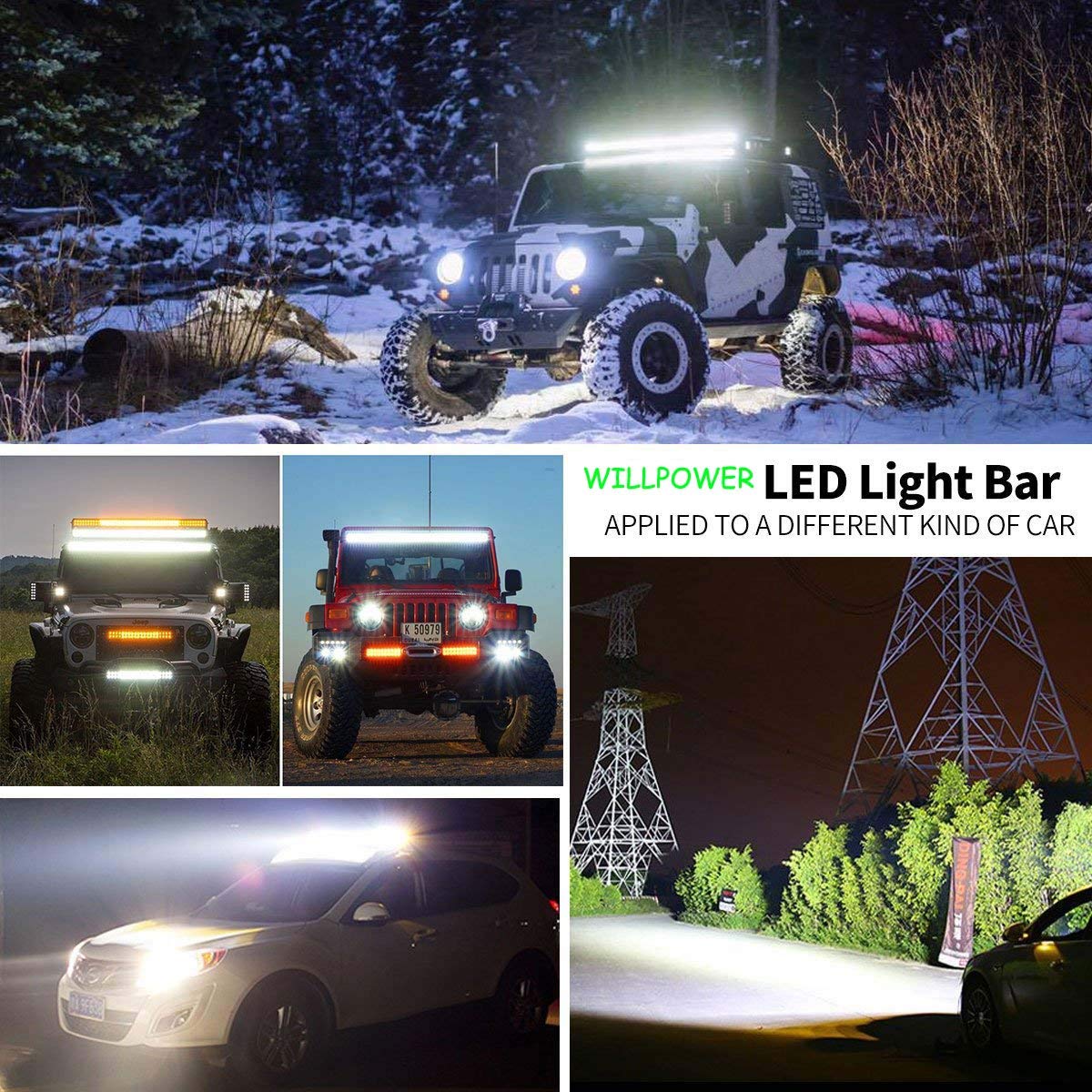 Willpower 12 inch 72W Spot Flood Combo LED Work Light Bar for Truck Car ATV SUV 4X4 Jeep Truck Driving Lamp (72W,Combo) - Image 8