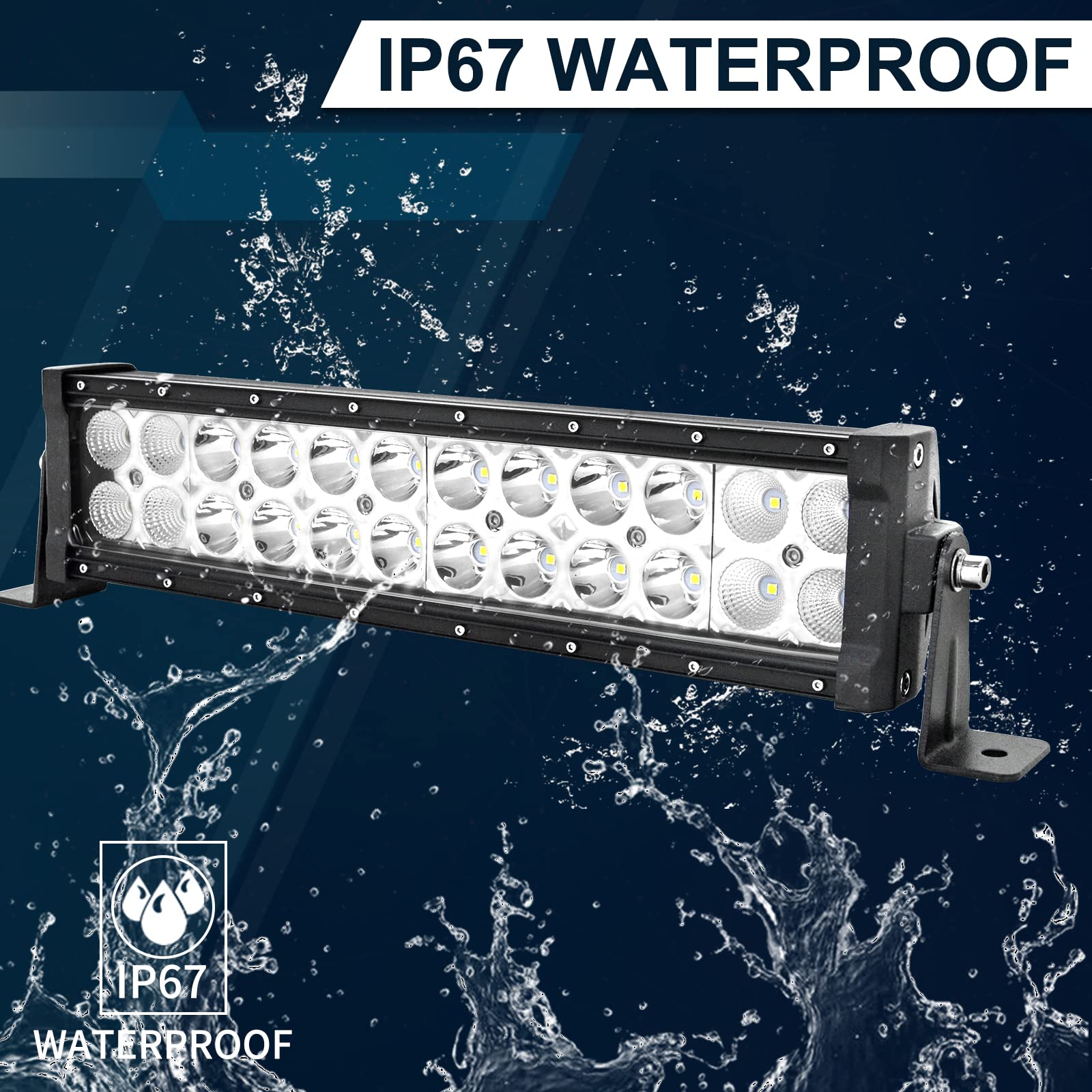 Willpower 13 in 16 inch 72W Spot Flood Combo LED Work Light Bar for Truck Car ATV SUV 4X4 Jeep Truck Driving Lamp - Image 4