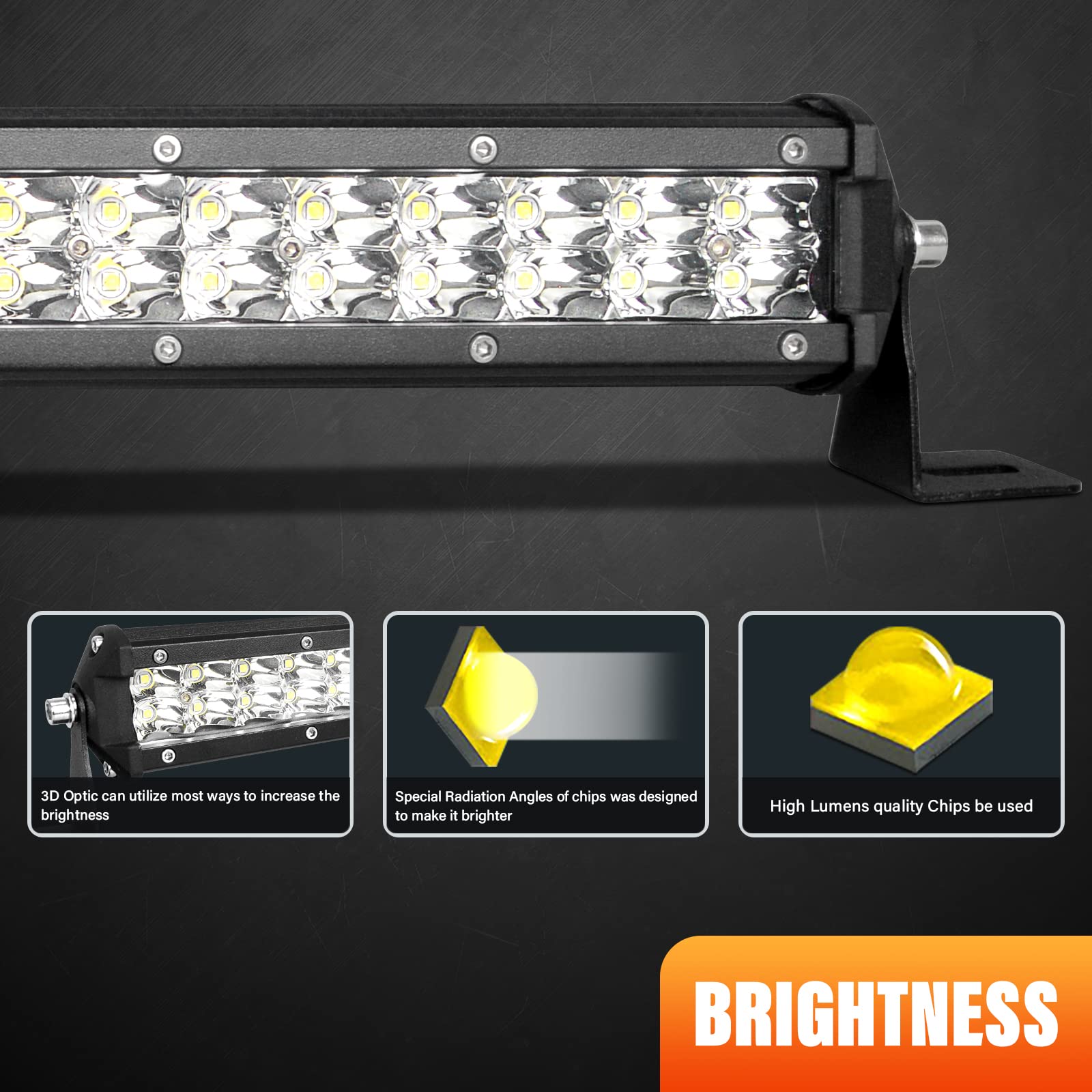 Willpower 15 inch 108W 6400LM Dual Row Slim LED Light Bar Spot Beam LED Golf Cart Work Light Bar IP67 Fog Light bar for RZR Boat ATV UTV Trucks SUV Tractor,12V 24V - Image 3