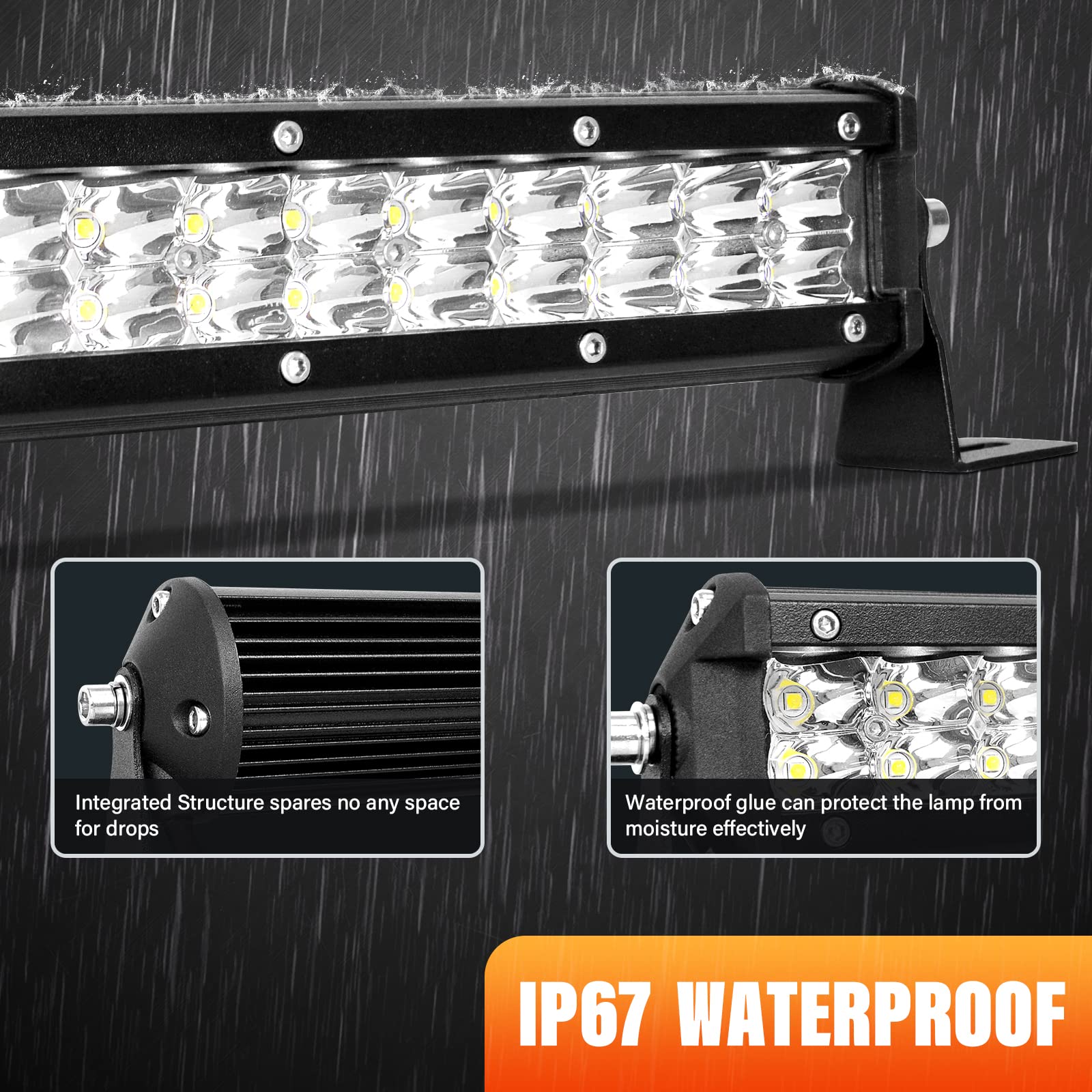 Willpower 15 inch 108W 6400LM Dual Row Slim LED Light Bar Spot Beam LED Golf Cart Work Light Bar IP67 Fog Light bar for RZR Boat ATV UTV Trucks SUV Tractor,12V 24V - Image 6