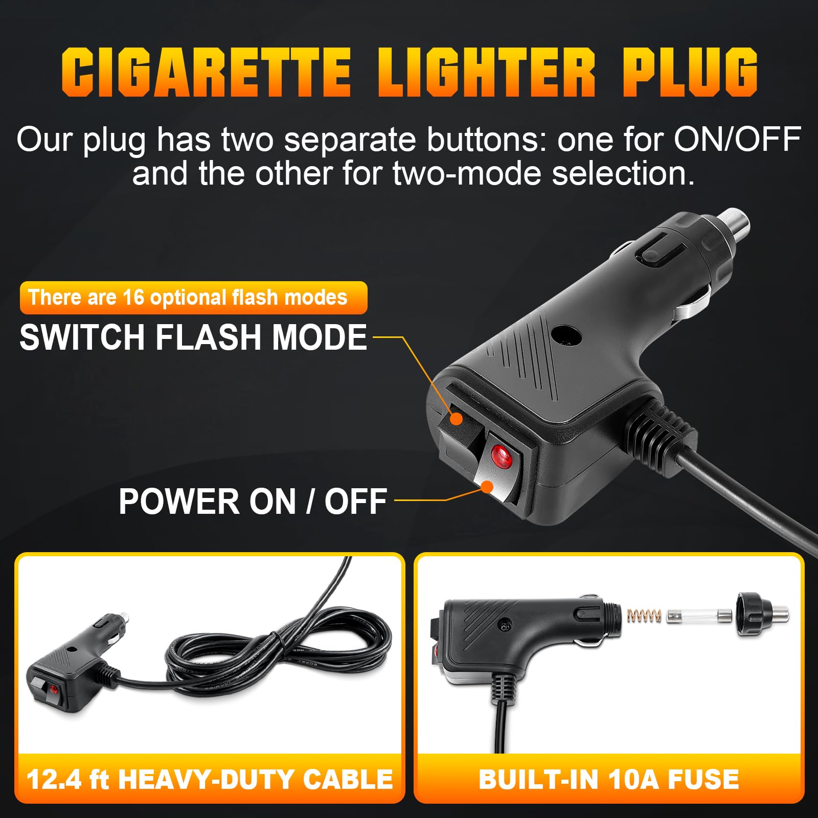 Willpower 16 inch Emergency Strobe Lights Bar,Double Side Red & Blue 30 LED Warning Light with 24 Strong Magnets Traffic Advisor Snow Plow Flashing Lights for Construction Trucks Vehicles Tow Pickup - Image 5