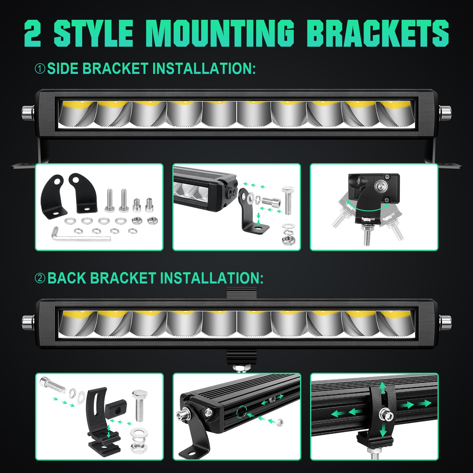 Willpower 2 Pack 12 inch 30W LED Light Bar with DT Connector, 3000 Lumens Spot Flood Beam Driving Lights,Waterproof Single Row Led Light Bars for Vehicle Trucks SUV Boat ATV UTV Off Road,DC 12V 24V - Image 4