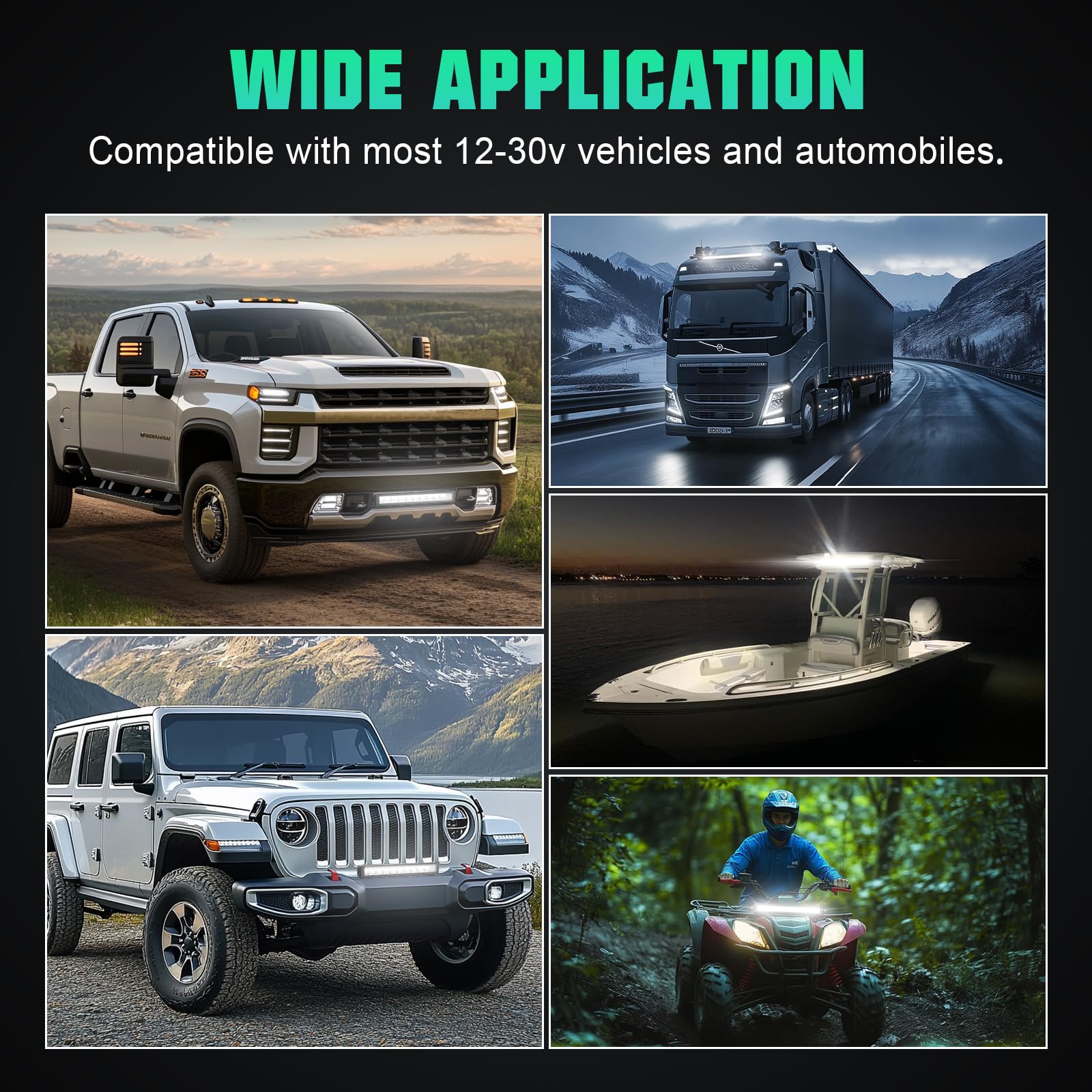 Willpower 2 Pack 12 inch 30W LED Light Bar with DT Connector, 3000 Lumens Spot Flood Beam Driving Lights,Waterproof Single Row Led Light Bars for Vehicle Trucks SUV Boat ATV UTV Off Road,DC 12V 24V - Image 8