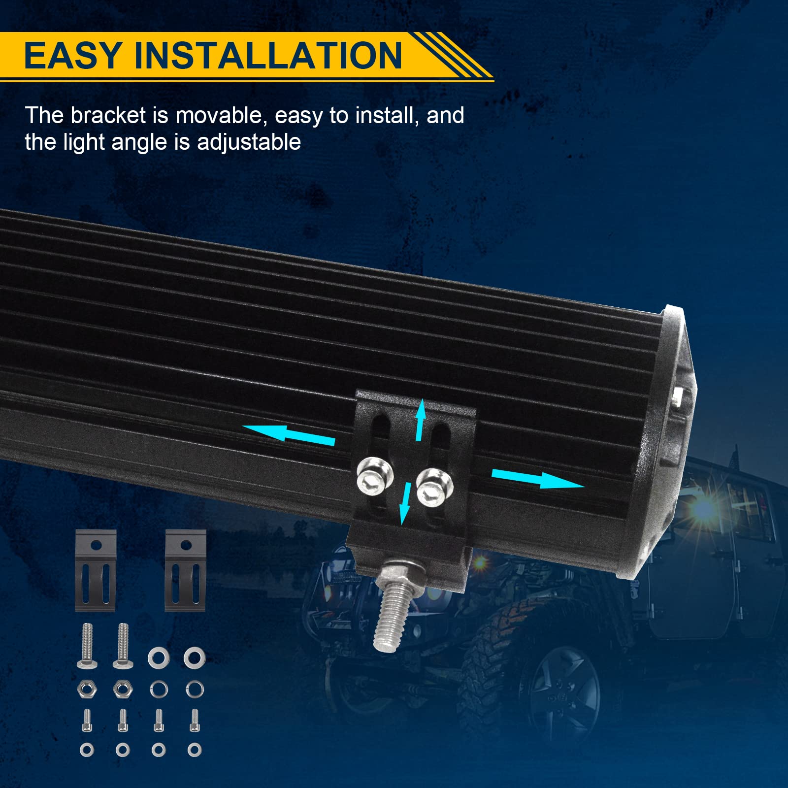 Willpower 2 Pcs 7 inch 17.8cm 120W 3 Row LED Spot Flood Light Roof Bar Auto Lights Off Road for Off-Road Guide Fog Lights Boat Lights LED Work Lighthouse SUV Tractor Lamp,DC 12V 24V - Image 4