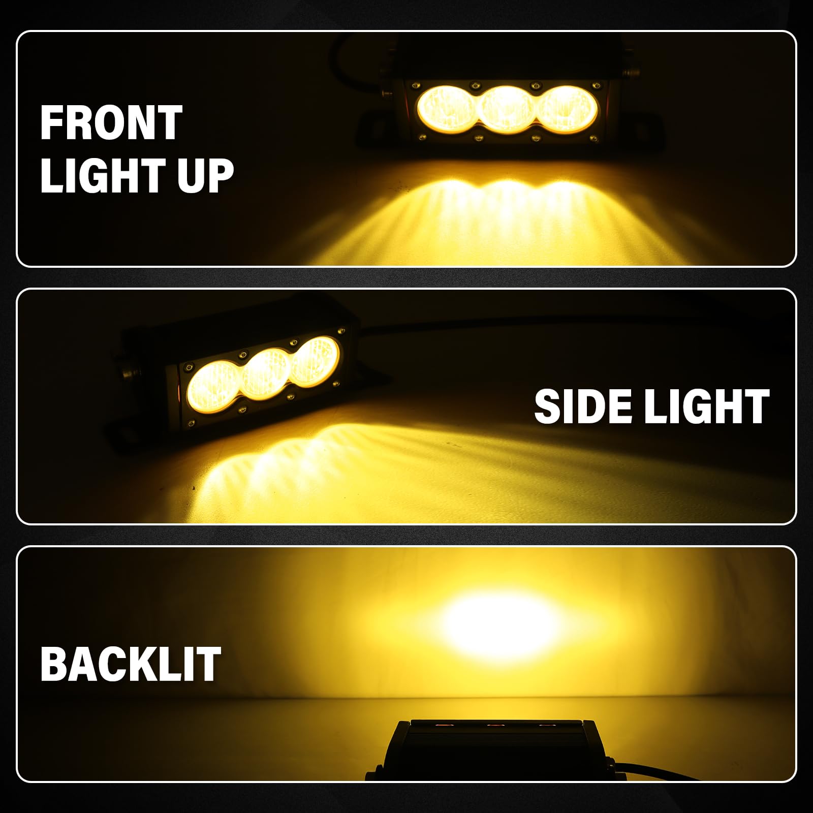 Willpower 2-Piece 6 Inch Single Row Amber LED Light Bar 30W Off-Road Light Bar Flood Beam LED Work Light Truck UTV 4x4 Cars SUVs ATVs Boats Fog Driving Light with Wiring Harness Kit - Image 7
