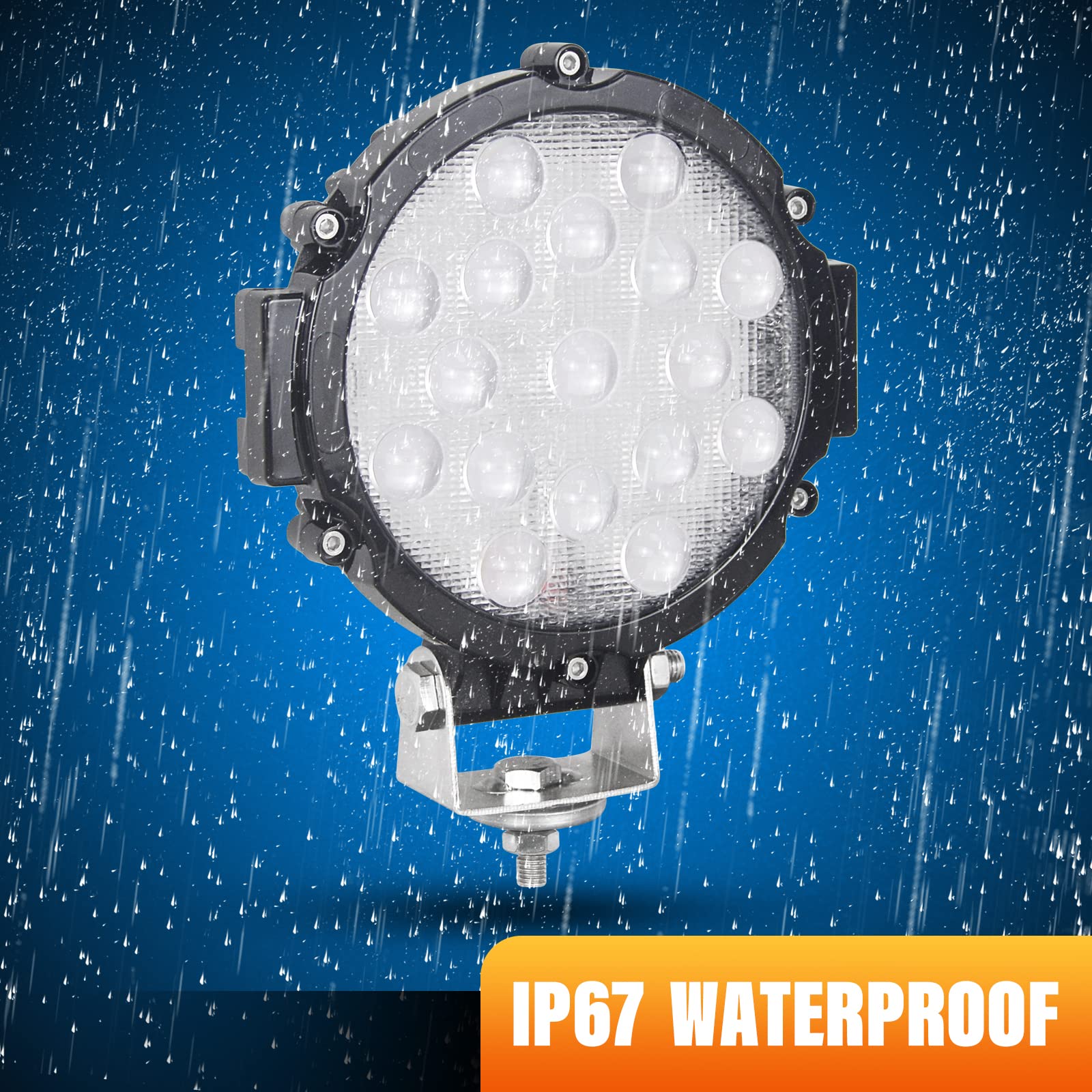 Willpower 2 Pieces 7 inch 51W Black Spot Beam Round LED Work Light Bar DC 9-30V for Truck Car ATV SUV 4X4 Jeep Truck Driving Lamp - Image 4