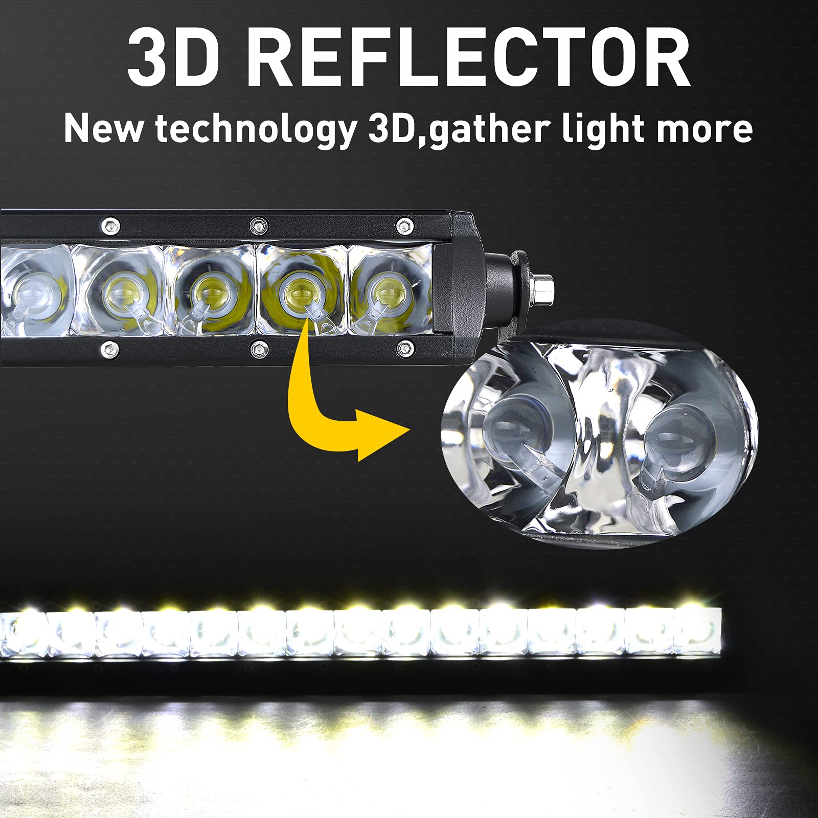 Willpower 20 inch 90W Spot Single Row 8100LM Off Road LED Fog & Driving Roof Bumper Light Bars 2 Style Mounting Brackets for Vehicle Off Road ATV UTV Trucks Boat,12V 24V Waterproof - Image 4