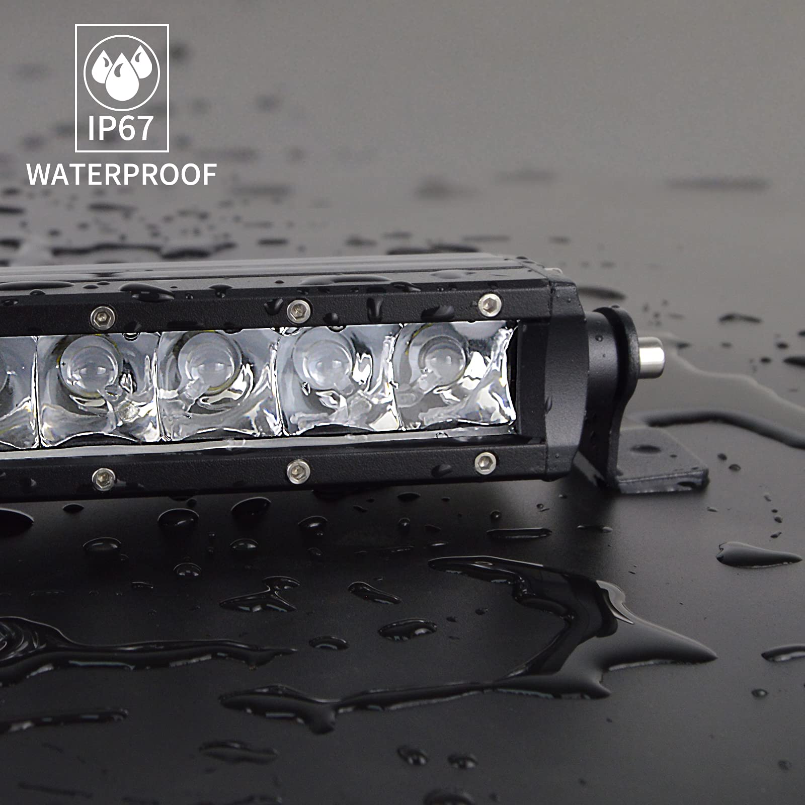 Willpower 20 inch 90W Spot Single Row 8100LM Off Road LED Fog & Driving Roof Bumper Light Bars 2 Style Mounting Brackets for Vehicle Off Road ATV UTV Trucks Boat,12V 24V Waterproof - Image 6