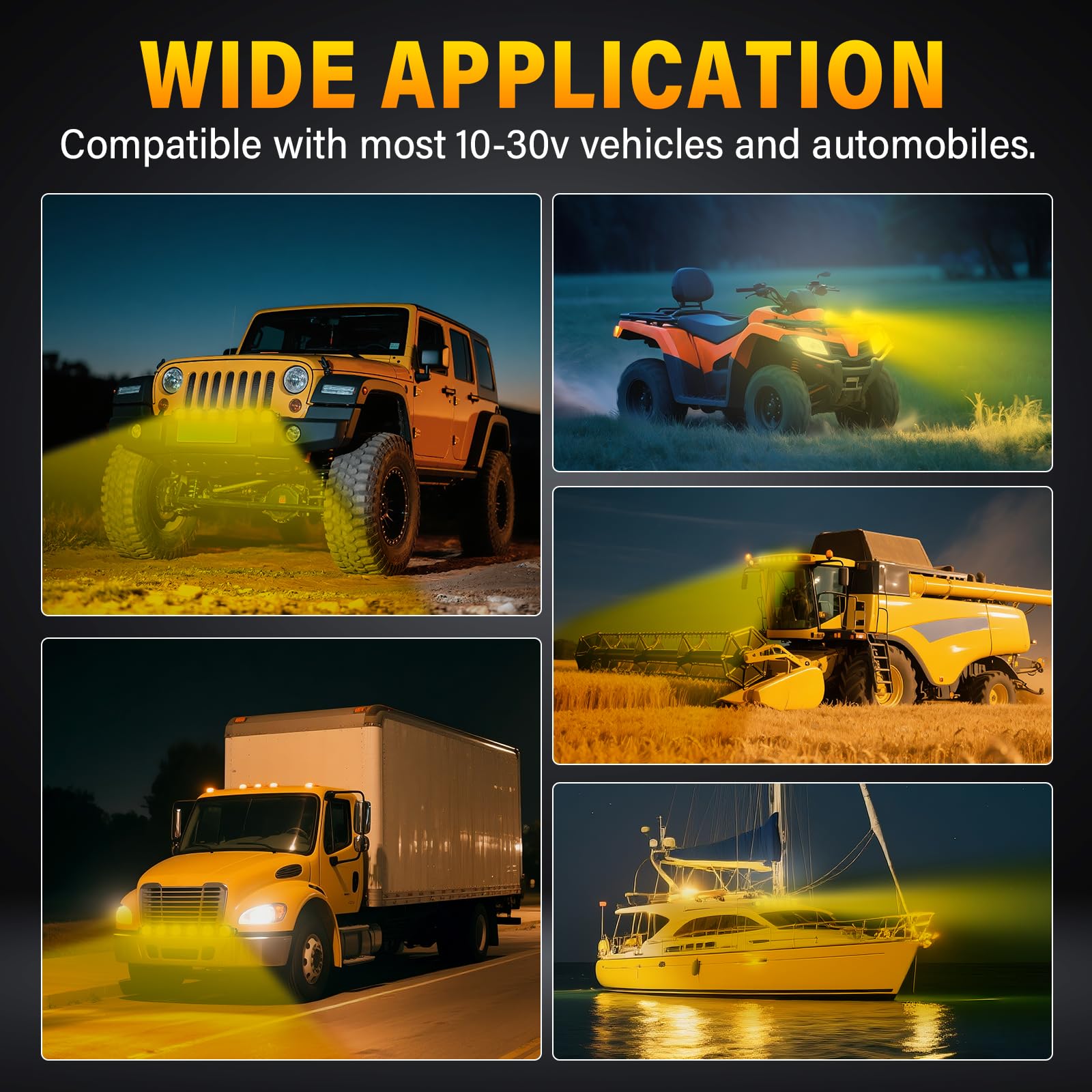 Willpower 20 inch 90W Straight Curved Adjustable & Linkable LED Light Bar with DT Wire,Amber Spot Flood Beam Off Road 4X4 Driving Fog Lights for 12V 24V Vehicle 4WD Car ATV SUV Truck Tractor Trailer - Image 7