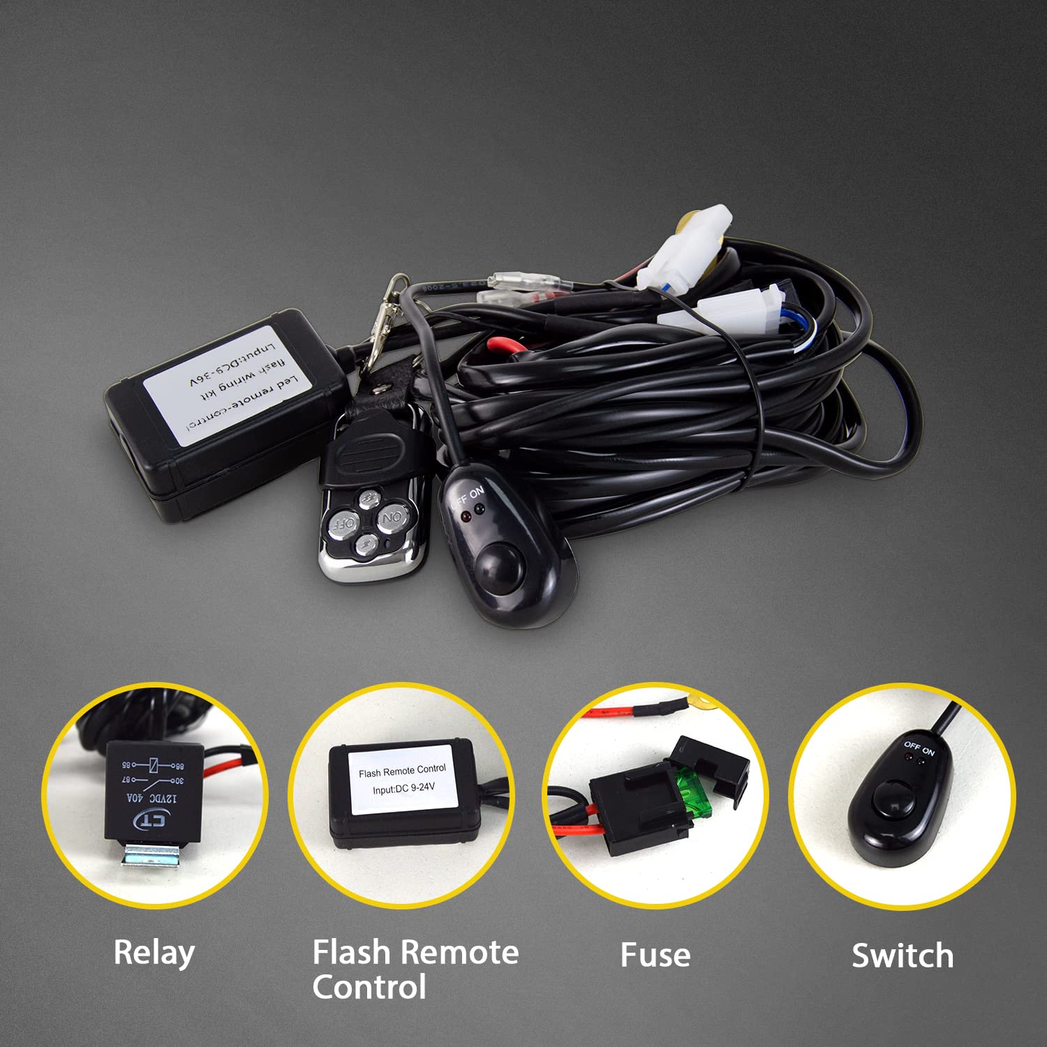 Willpower 22 inch Curved LED Light Bar with Remote Controller Wiring Harness,270W Triple Row Spot Flood Combo Beam,Strobe Flash Work Light Driving Lights,Waterproof Remote Controller On/Off Switch - Image 6