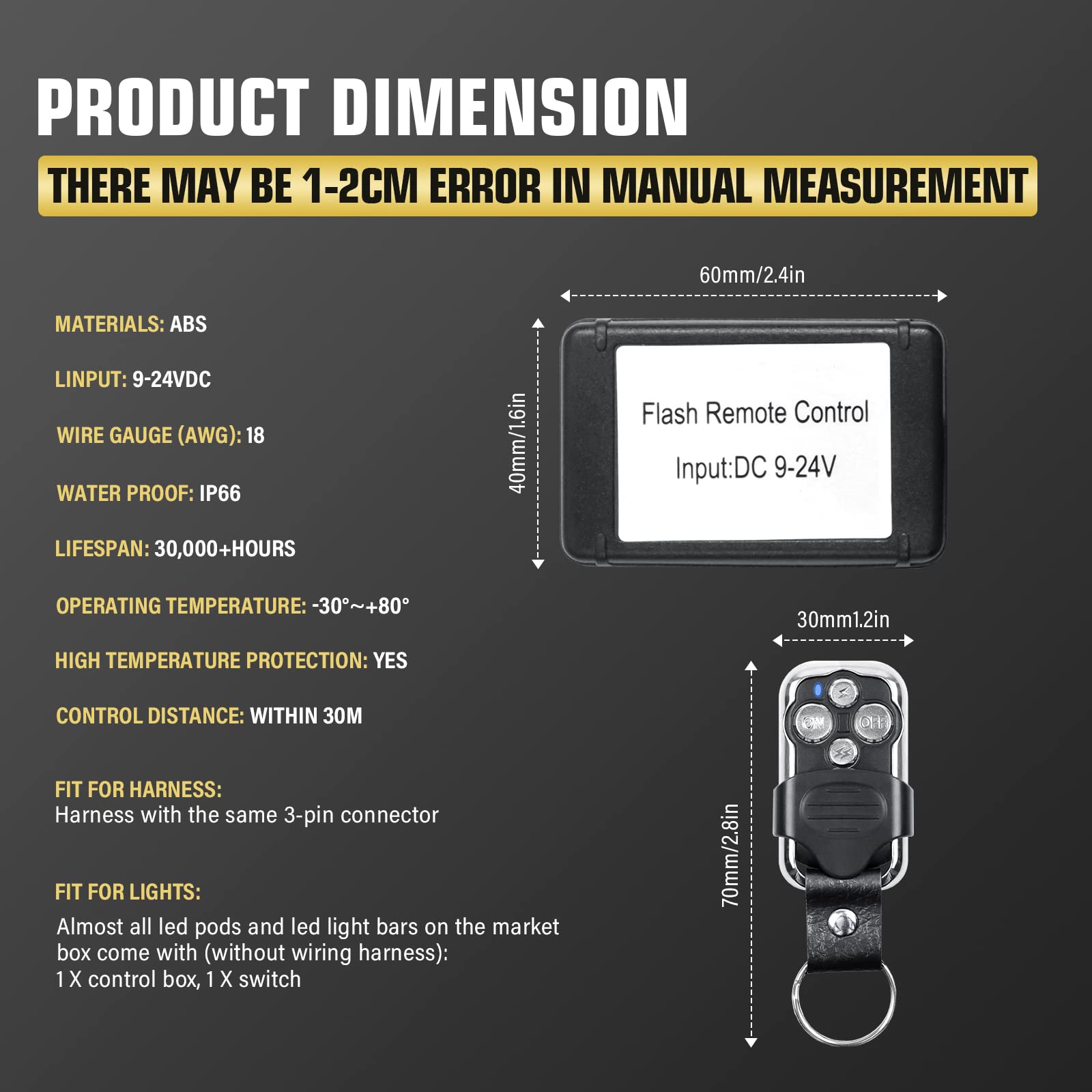 Willpower Curved 22 inch 270W Car Led Light Bar with 12V Strobe Remote Control Wiring Harness Cable Kit 6000K Flood Spot Beam Tri Row Driving Work Lamp for Jeep Off Road Truck SUV 4x4 - Image 7