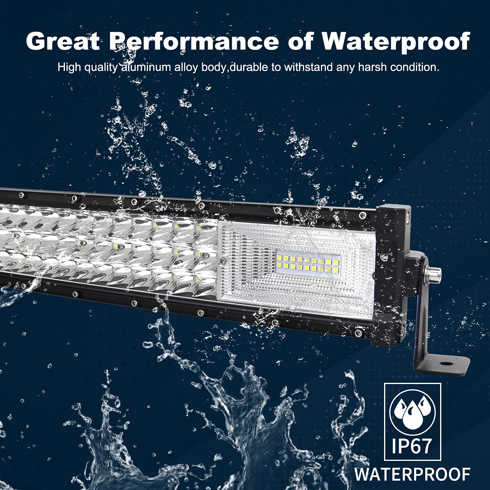 Willpower 22 inch Led Light Bar with Magnetic Bracket Holder,12V Wiring Harness Cable Kit,270W Triple Row Flood Spot Beam Driving Work Lamp for Jeep Car Off Road Truck SUV 4x4 Trailer,6000K - Image 6