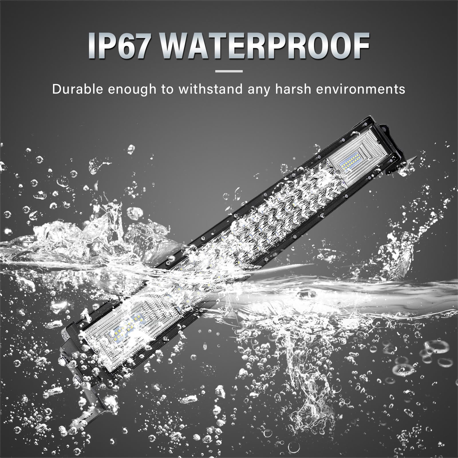 Willpower 22 inch LED Light Bar with Remote Controller Wiring Harness,270W Triple Row Spot Flood Combo Beam,40A Relay Strobe Flash Work Light Driving Lights,Waterproof Remote Controller On/Off Switch - Image 8