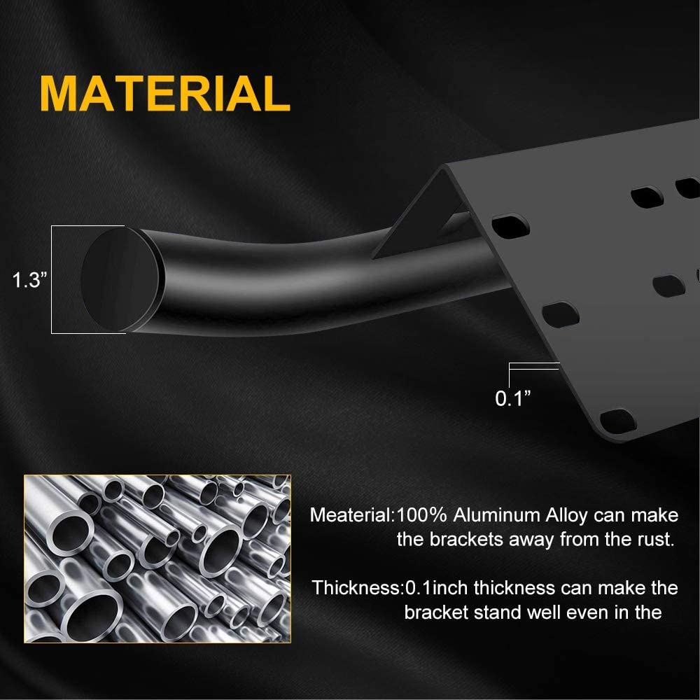 Willpower 23 in Universal License Plate Holder Mounting Bracket Tube Clamp Roof Roll Cage Holder for LED HID Light bar - Image 3