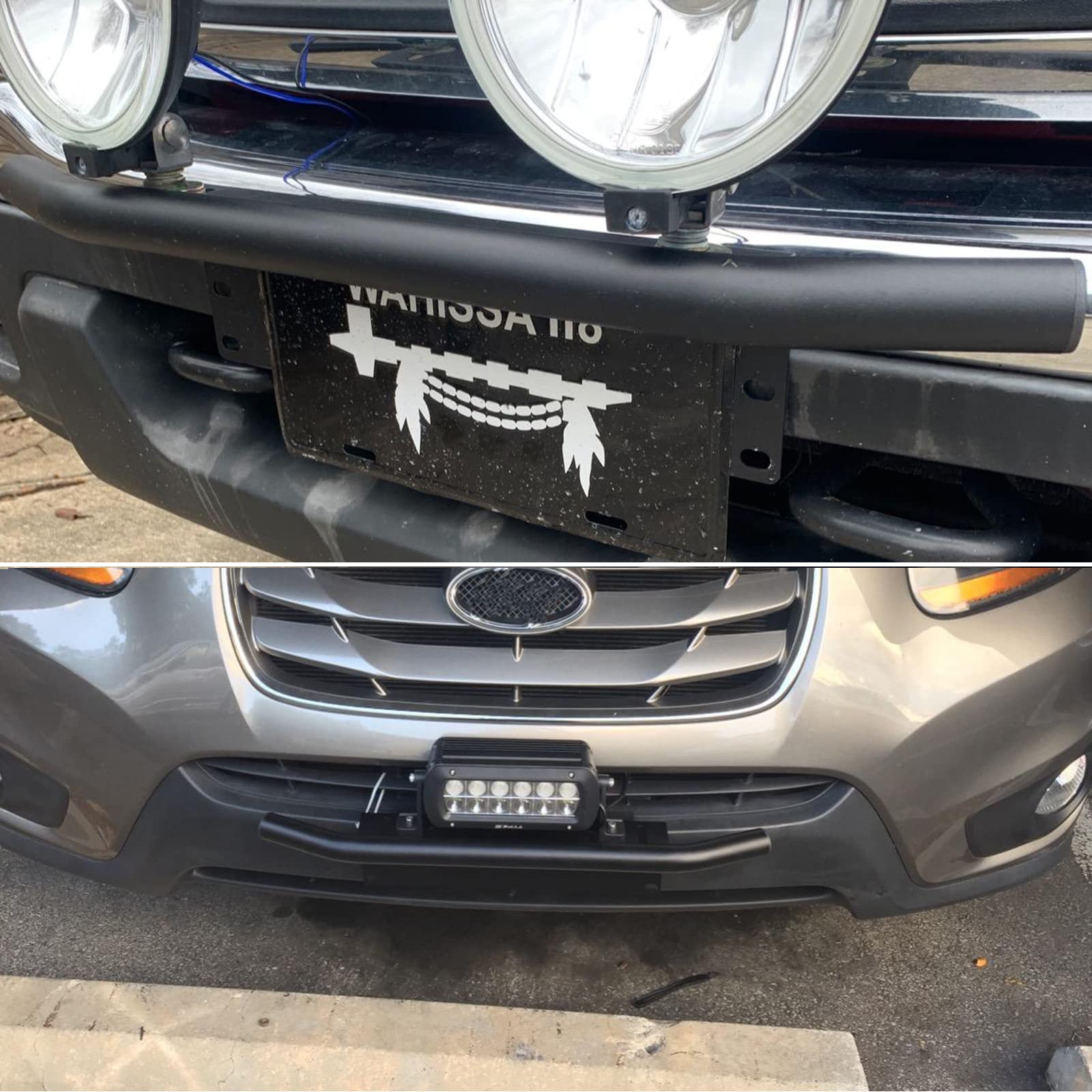 Willpower 23 in Universal License Plate Holder Mounting Bracket Tube Clamp Roof Roll Cage Holder for LED HID Light bar - Image 7