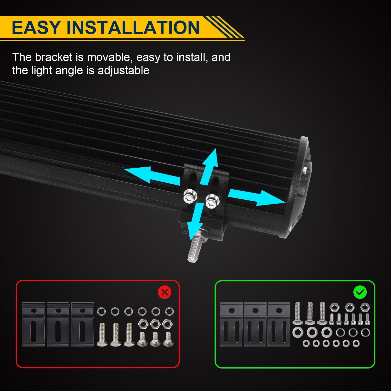 Willpower 26 inch 180W LED Light Bar,Triple Row Spot Flood Combo Beam Off Road Driving Lights, Led Fog Pods with 12V Wiring Kit for Vehicle 4X4 4WD Car ATV UTV SUV Truck Tractor Trailer, 12V 24V DC - Image 4