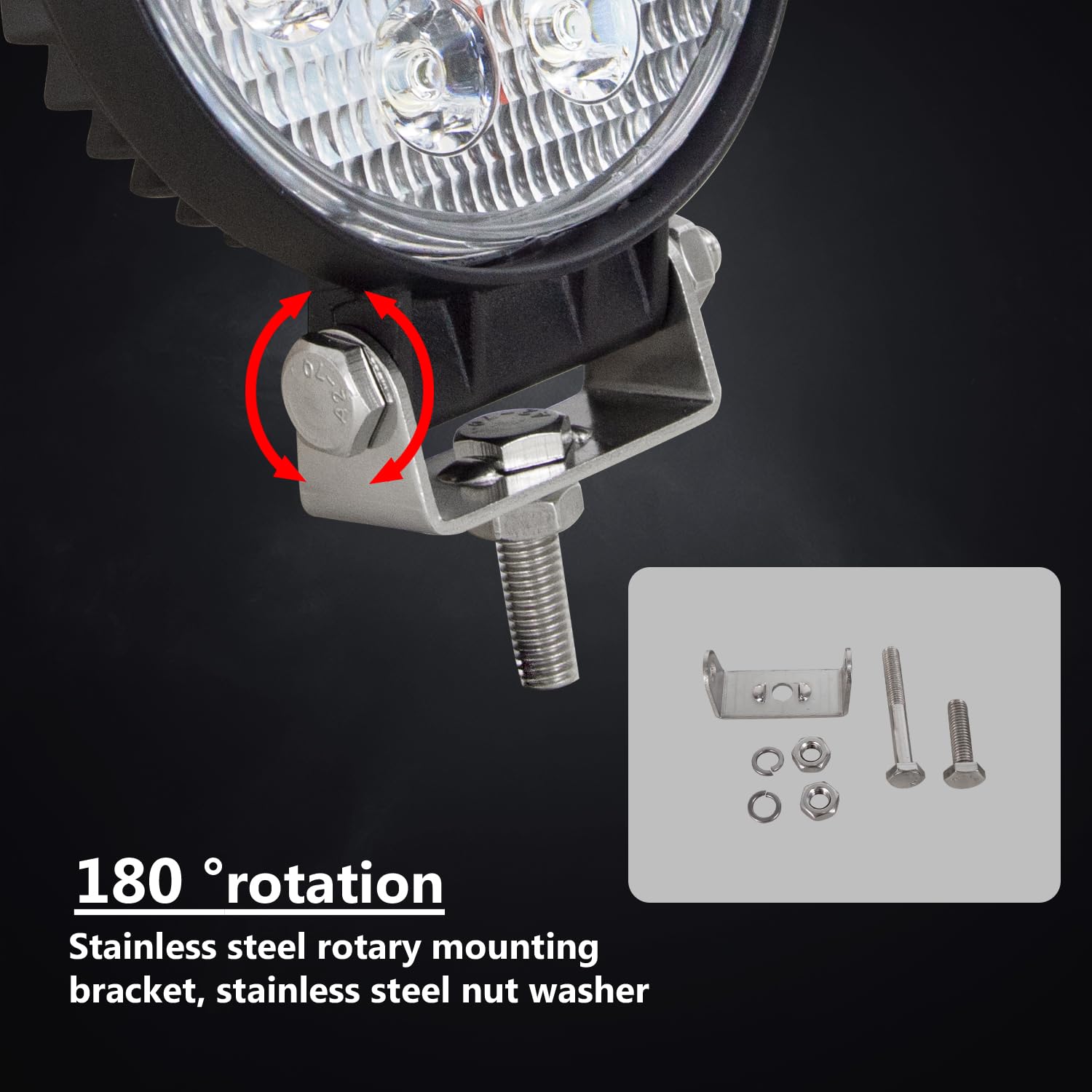 Willpower 2Pcs 4 Round Led Work Light Bar 27W 2200LM Driving Pods Spot Beam Work Lamp For Off-Road Suv Boat 4X4 Jeep JK 4WD Truck 12V-24V - Image 4