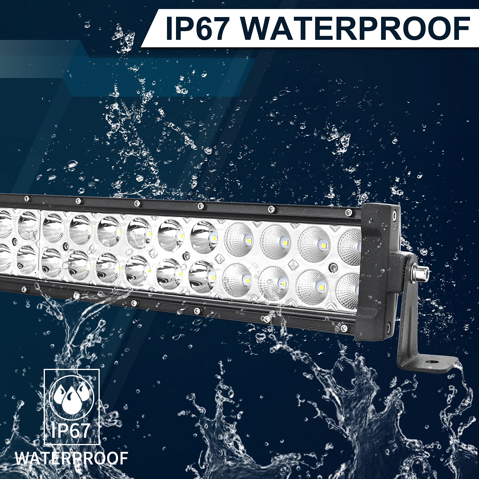 Willpower 32 inch 180W Curved Spot Flood Beam LED Work Light Bar Off Road Driving Fog Lamp for Vehicle Truck Car ATV SUV 4X4 Truck,DC 12V 24V Waterproof - Image 6