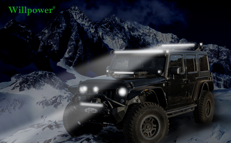 Willpower 32 inch 180W Curved Spot Flood Beam LED Work Light Bar Off Road Driving Fog Lamp for Vehicle Truck Car ATV SUV 4X4 Truck,DC 12V 24V Waterproof - Image 7