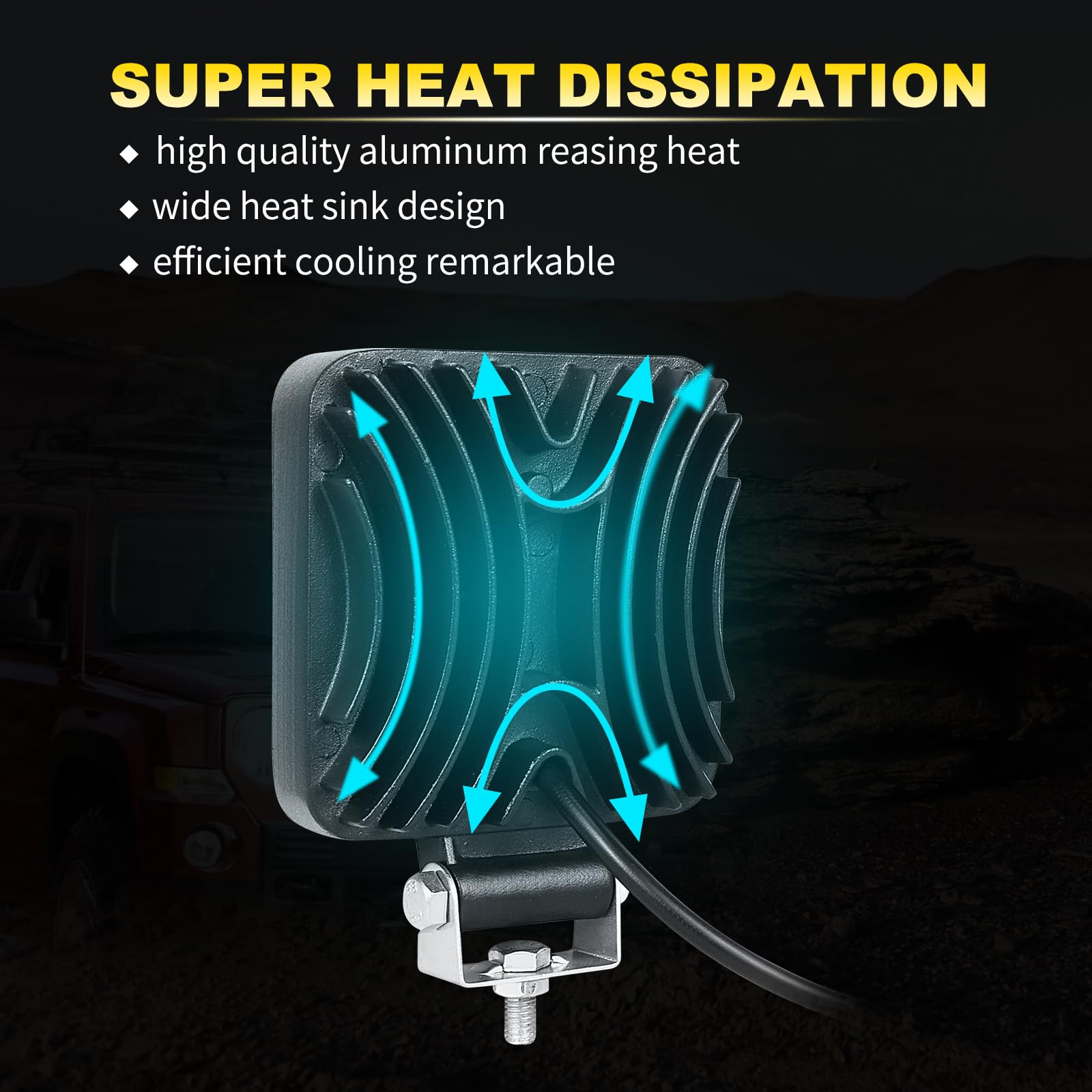 Willpower 4 inch 10cm 48W Mini Ultra Thin LED Work Light Spot Beam LED Pods Driving Lights 12V 24V Offroad Fog Lamps for Truck Tractor Boat 4x4 Car SUV ATV Excavator - Image 5