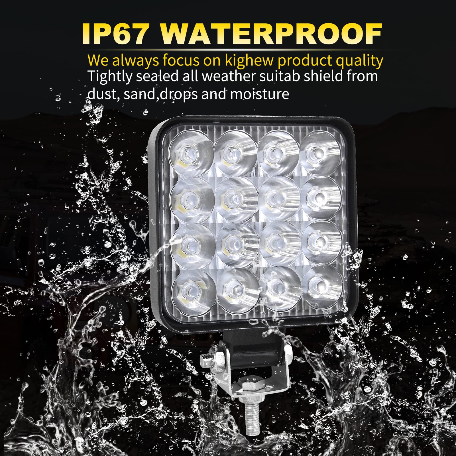 Willpower 4 inch 10cm 48W Mini Ultra Thin LED Work Light Spot Beam LED Pods Driving Lights 12V 24V Offroad Fog Lamps for Truck Tractor Boat 4x4 Car SUV ATV Excavator - Image 7