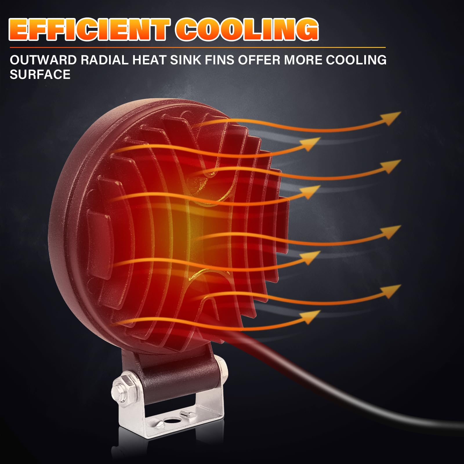 Willpower 4 Pieces 4 inch 10cm 42W Mini Ultra Thin LED Work Light Spot Beam LED Pods Driving Lights 12V 24V Offroad Fog Lamps for Truck Tractor Boat 4x4 Car SUV ATV Excavator - Image 5