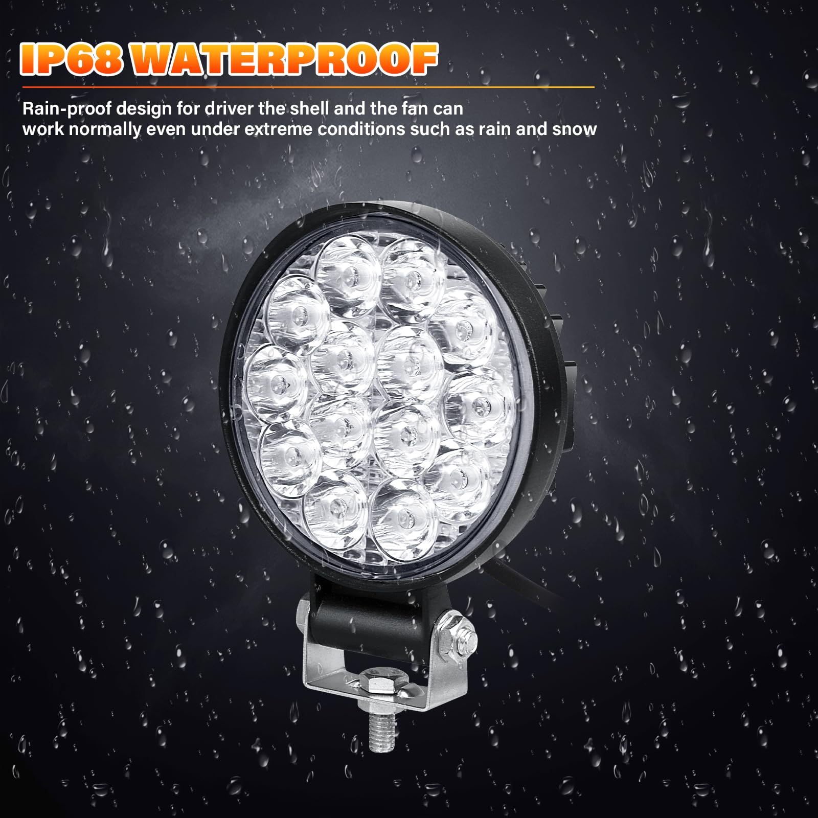 Willpower 4 Pieces 4 inch 10cm 42W Mini Ultra Thin LED Work Light Spot Beam LED Pods Driving Lights 12V 24V Offroad Fog Lamps for Truck Tractor Boat 4x4 Car SUV ATV Excavator - Image 6