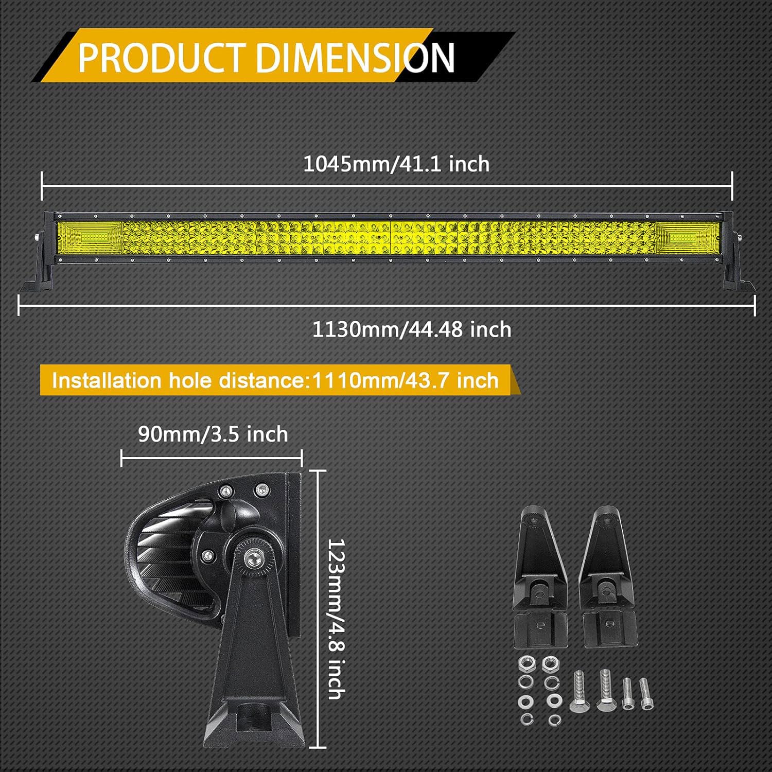 Willpower 42 inch 540W Straight Triple Row 7D Led Light Bar Flood Spot Driving Lights Off Road Lights with Wiring Harness for Pickup Truck ATV UTV Wrangler SUV Dodge Ram 4x4,3000K 12-24V - Image 3