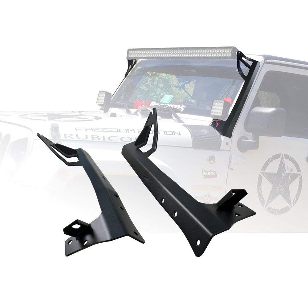 Willpower 52 inch LED Light Bar Upper Windshield Mounting Bracket Lower Corner Brackets for 2007-2017 Jeep Wrangler JK 4WD, Wrangler Unlimited JK 4WD/2WD - Image 6