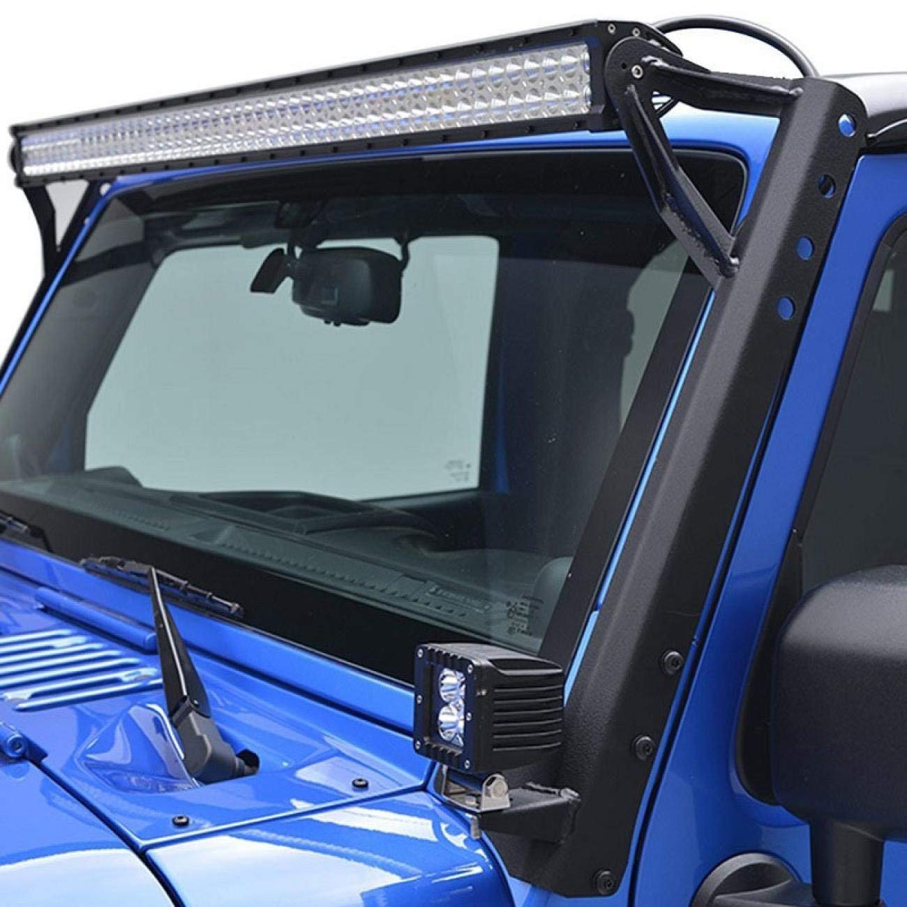 Willpower 52 inch LED Light Bar Upper Windshield Mounting Bracket Lower Corner Brackets for 2007-2017 Jeep Wrangler JK 4WD, Wrangler Unlimited JK 4WD/2WD - Image 7