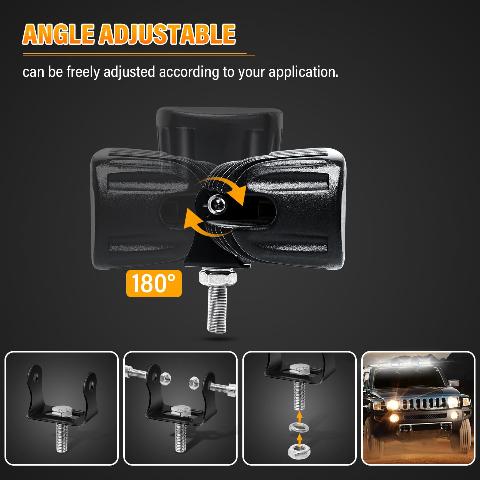 Willpower 6 inch LED Work Light Bar, 24W LED Driving Lamp Floodlight 12V 24V Headlight with Mounting Bracket for Jeep Truck SUV ATV Boat,2 Pieces - Image 5