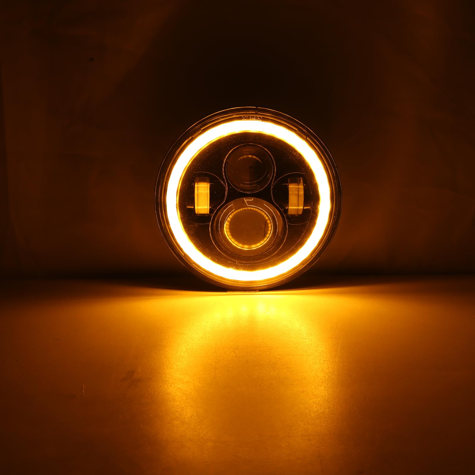 Willpower 7 inch Round LED Halo Headlights with Amber Turn Signal Light DOT Approved, White DRL High/Low Beam Headlight Compatible with 2007-2018 Wrangler JK JKU LJ TJ Sahara Motorcycle - Image 8