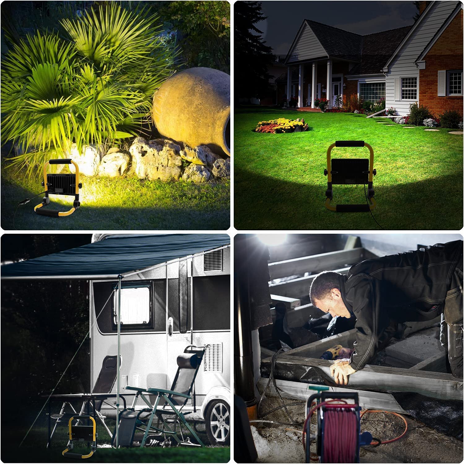 Willpower Adjustable Portable 30W LED Work Light 3000LM LED Flood Lights 10FT 3m Cord with Plug 6000K for Repairing Workshop Garage Construction Job Site, IP66 Waterproof Equivalent 240W Halogen - Image 8