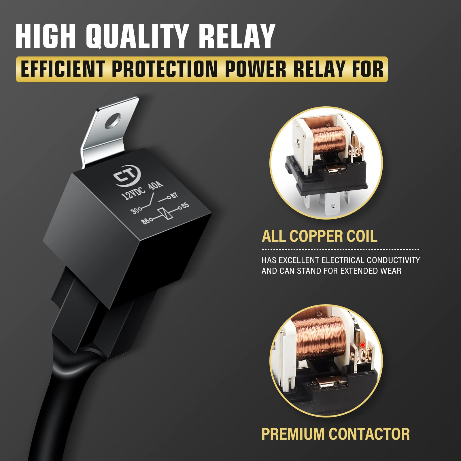 Willpower Wiring Harness Kit 1 Lead 10FT 3 Meter Led Work Light Bar 12V 24V Wiring ON/Off Switch 40A Relay Harness Kit for Off Road ATV Jeep Included - Image 4