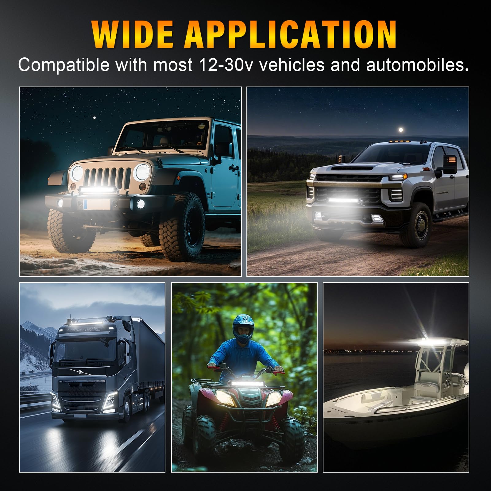 Willpower LED Light Bar,10 inch 30W Flood Spot Beam 3600LM IP67 Offroad 4X4 Single Row Driving Fog Lamp for Vehicle Jeep Pickup Truck SUV ATV UTV Boat, Side & Sliding 2 Mounting Bracket - Image 7