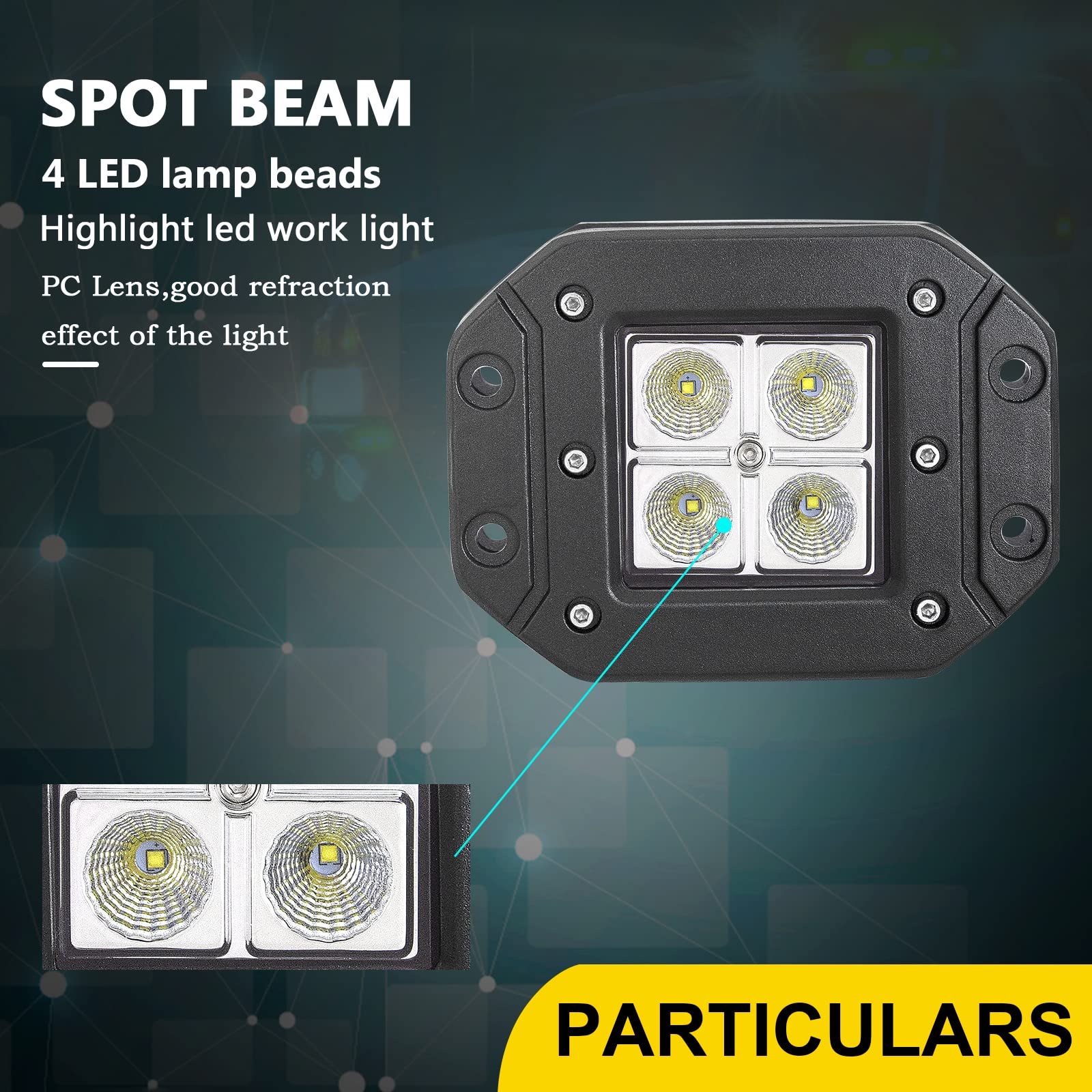 Willpower LED Light Bar 2 x 12W 3 inch Flood LED Light Bar Work Lights LED Pods Cube Lights Driving Fog Lights with Mounting Bracket for Off Road, Jeep, Truck, Car, ATV, SUV - Image 3