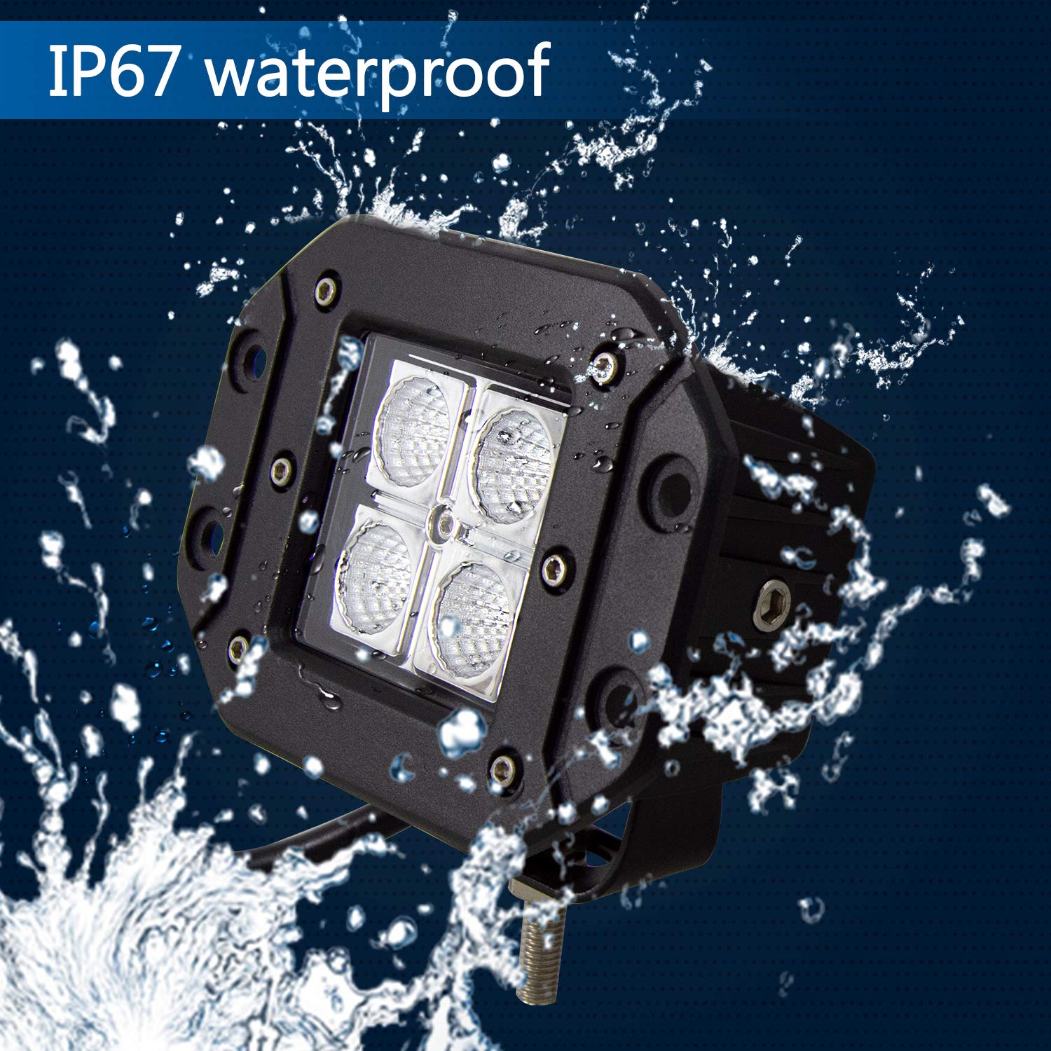 Willpower LED Light Bar 2 x 12W 3 inch Flood LED Light Bar Work Lights LED Pods Cube Lights Driving Fog Lights with Mounting Bracket for Off Road, Jeep, Truck, Car, ATV, SUV - Image 6