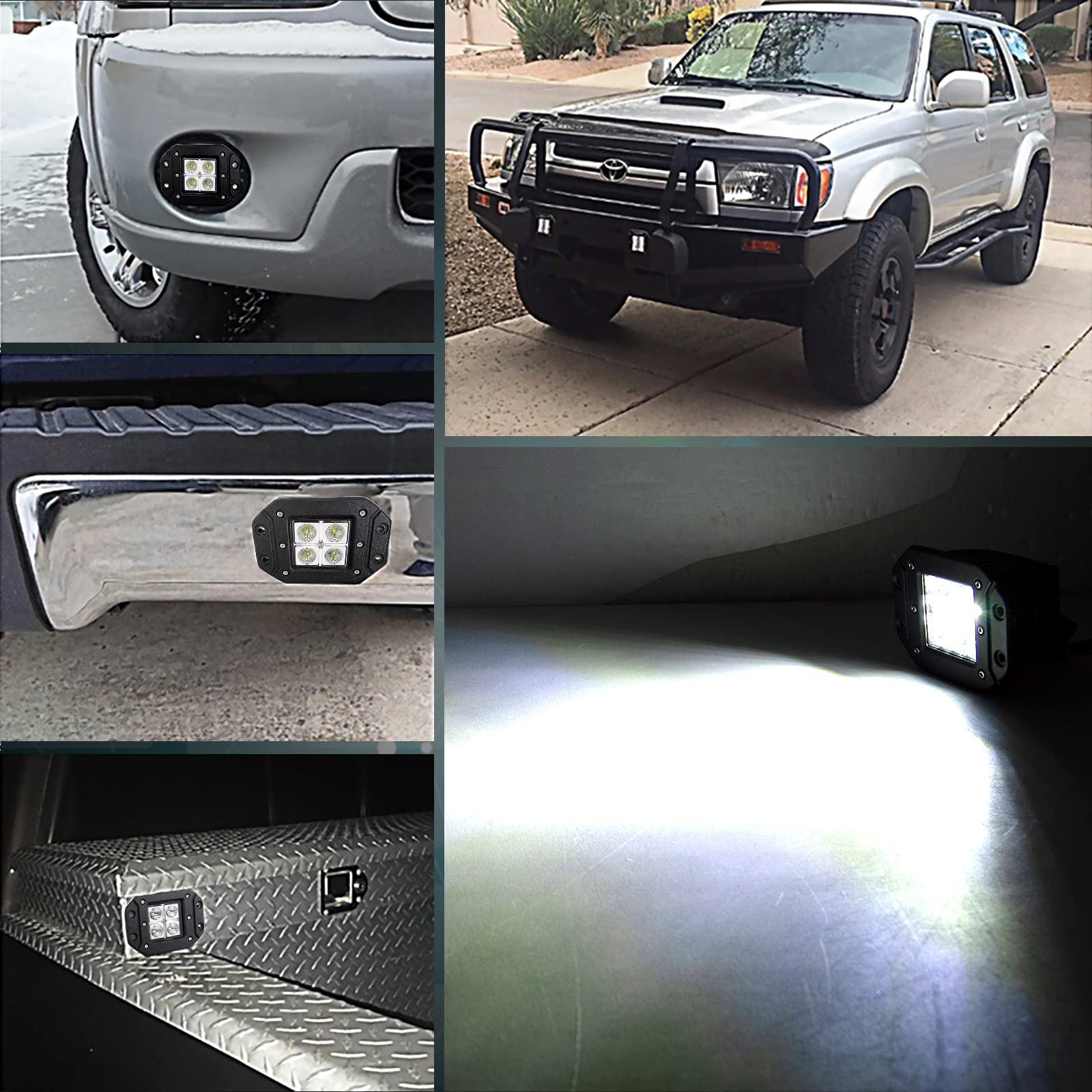 Willpower LED Light Bar 2 x 12W 3 inch Flood LED Light Bar Work Lights LED Pods Cube Lights Driving Fog Lights with Mounting Bracket for Off Road, Jeep, Truck, Car, ATV, SUV - Image 8