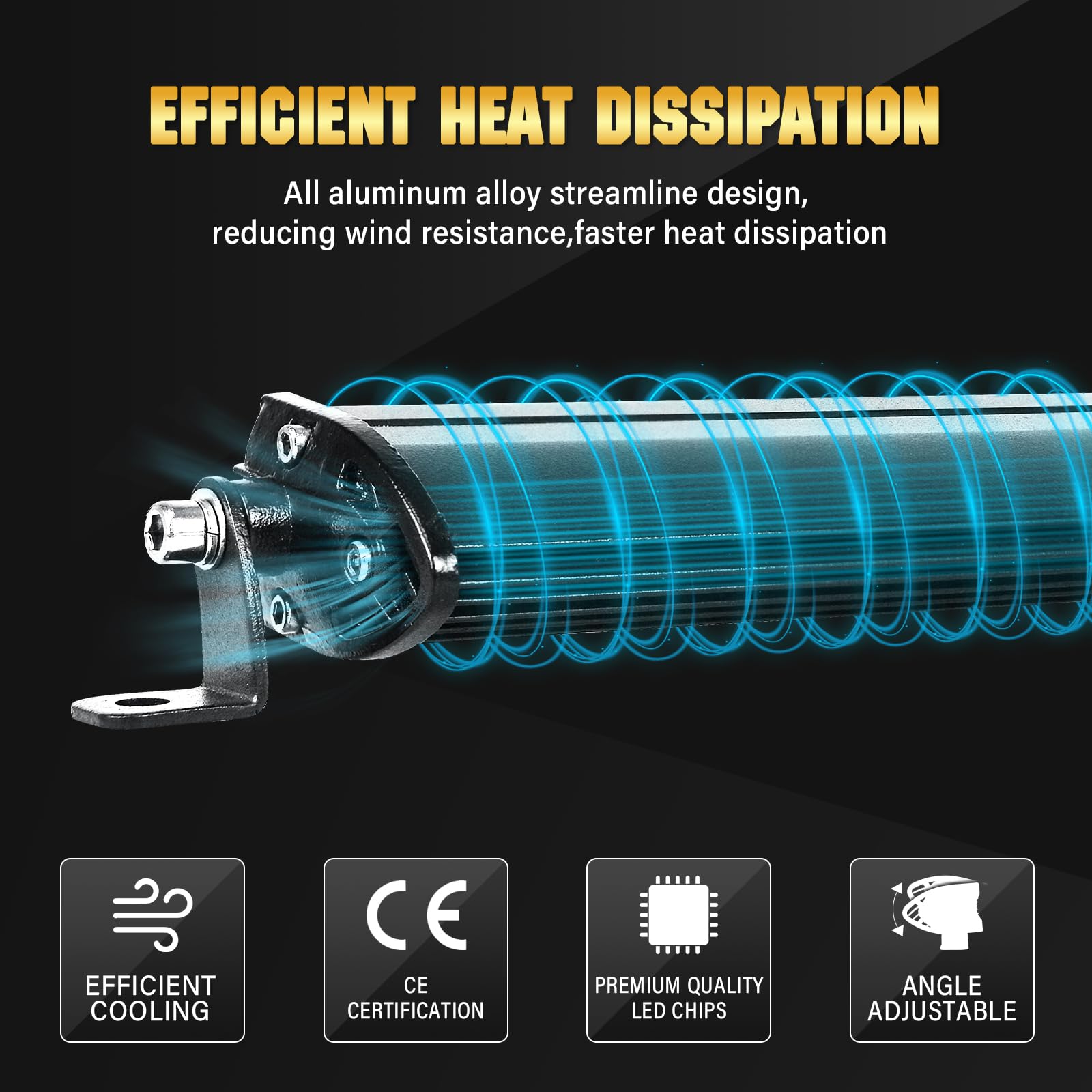 Willpower LED Light Bar,7 Inch Led Pods Flood Work Light 3000LM Single Row Light Bar Off Road Driving Led Work Lights for Jeep UTV ATV Truck Boat Waterproof - Image 5