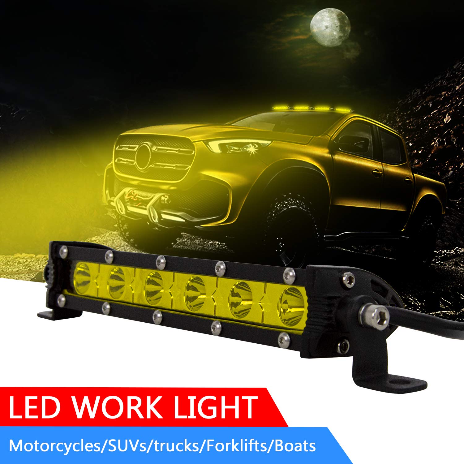Willpower LED Light Bar,7 Inch Led Pods Flood Work Light 3000LM Single Row Light Bar Off Road Driving Led Work Lights for Jeep UTV ATV Truck Boat Waterproof - Image 9