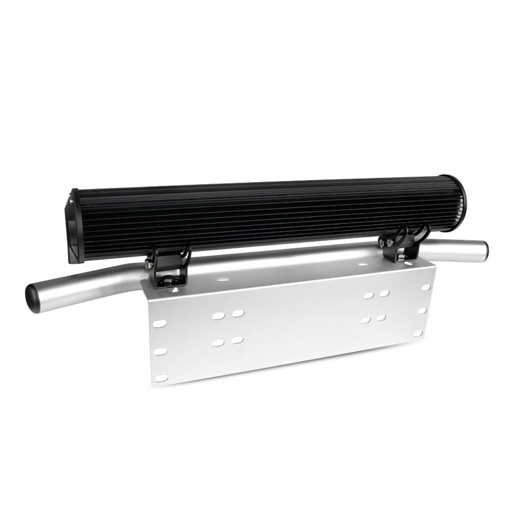 Willpower 23 inch Silver Universal License Plate Mounting Bracket Tube Clamp Roof Roll Cage Holder for LED HID Light bar - Image 4